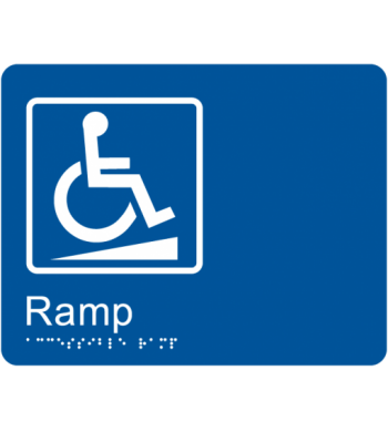 Accessible Ramp Braille Tactile Sign