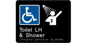 Accessible Toilet LH & Shower manufactured by Bathurst Signs
