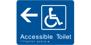 Accessible Toilet (Left Arrow) manufactured by Bathurst Signs