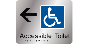 Accessible Toilet (Left Arrow) manufactured by Bathurst Signs