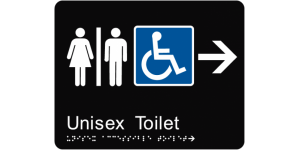 Airlock - Unisex Accessible Toilets - Right Arrow manufactured by Bathurst Signs