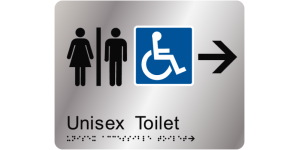 Airlock - Unisex Accessible Toilets - Right Arrow manufactured by Bathurst Signs
