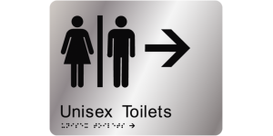 Airlock - Unisex Toilets (Right Arrow) manufactured by Bathurst Signs