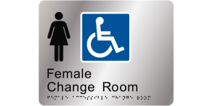 Female Accessible Change Room manufactured by Bathurst Signs