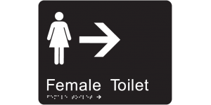 Female Toilet (Right Arrow) manufactured by Bathurst Signs