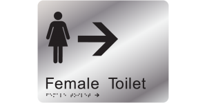 Female Toilet (Right Arrow) manufactured by Bathurst Signs