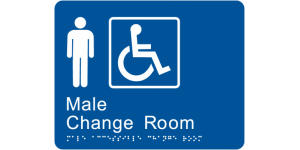 Male Accessible Change Room manufactured by Bathurst Signs