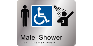 Male Accessible Shower manufactured by Bathurst Signs