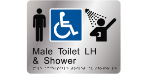 Male Accessible Toilet and Shower LH manufactured by Bathurst Signs