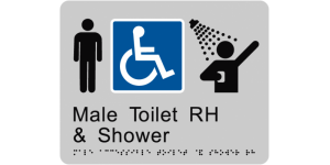 Male Accessible Toilet and Shower RH manufactured by Bathurst Signs
