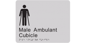 Male Ambulant Cubicle manufactured by Bathurst Signs