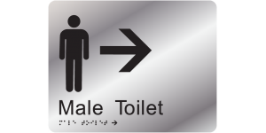 Male Toilet (Right Arrow) manufactured by Bathurst Signs