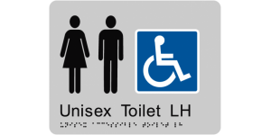 Unisex Accessible Toilet LH manufactured by Bathurst Signs