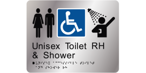 Unisex Accessible Toilet and Shower RH manufactured by Bathurst Signs