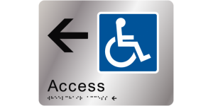 Wheelchair Access - Left -  Braille Tactile Sign manufactured by Bathurst Signs