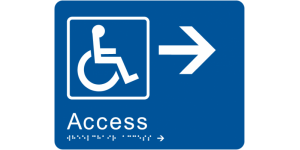 Wheelchair Access - Right - Braille Tactile Sign manufactured by Bathurst Signs