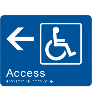 Wheelchair Access - Left - Braille Tactile Sign