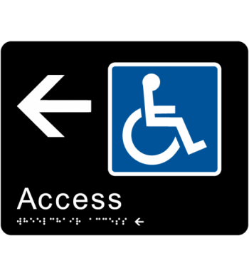 Wheelchair Access - Left -  Braille Tactile Sign